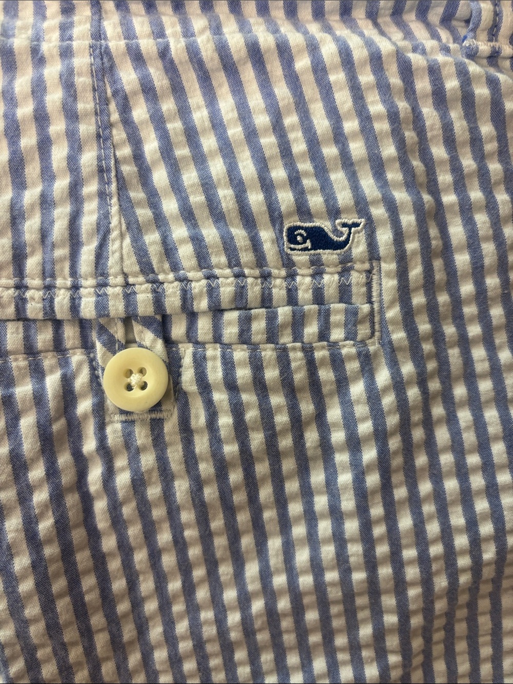 Vineyard Vines Blue and White Seersucker Bermuda Shorts - Picture 4 of 5